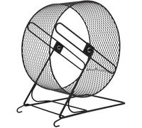 Quiet Hamster Wheel Exercise with Bracket for Small Pets | Iron Build, Black Finish, Fun Running Plaything, Suitable for Golden Bear and Other Small Animals
