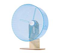 Quiet Hamster Wheel, with Wooden Stand, Easy to Clean, Quiet Running Toy for Small Animals, Rats, Hamsters, Dwarf Gerbils, Blue