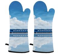 Quiet Hearth Corner Heat Resistant Oven Mitts, 2 Pairs Non-Slip Silicone & Cotton Lining, Flexible Kitchen Gloves for Baking, Grilling, Cooking, Microwave & Air Fryer (Black & Gray)