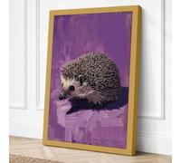 Quiet Hedgehog Boho Canvas Wall Art Print 24x16 Inch (61 x 41 cm)