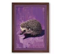 Quiet Hedgehog Boho Framed Wall Art Print A2 (59.4×42cm) Walnut, Wall Decor for Living Room, Bedroom, Office & Home, Ready to Hang, Art Gift