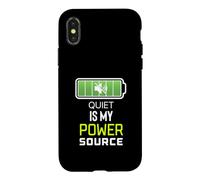 Quiet Is My Power Source Remote Workers, Book Lovers Case for iPhone X/XS