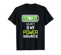 Quiet is My Power Source Remote Workers, Book Lovers Value Graphic T-Shirt, Men, Black, L