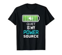 Quiet is My Power Source Remote Workers, Book Lovers Value Graphic T-Shirt, Men, Black, L