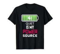 Quiet is My Power Source Remote Workers, Book Lovers Value Graphic T-Shirt, Men, Black, M