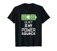 Quiet is My Power Source Remote Workers, Book Lovers Value Graphic T-Shirt, Men, Black, M