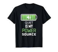 Quiet is My Power Source Remote Workers, Book Lovers Value Graphic T-Shirt, Men, Black, S