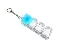 Quiet Keyboard Clicker Fidget Toy - Light Up Mechanical Keychain For ADHD & , Stealth Backpack Charm For College Students & Home Office, Translucent Jelly Keycap