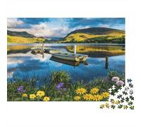 Quiet Lake Jigsaw Puzzles 1000 Piece Recycled Paper Beautiful Scenery Puzzle for Kids Ages 6 Years Up Educational Game Challenge Fun Family Game 38x26cm/1000pcs
