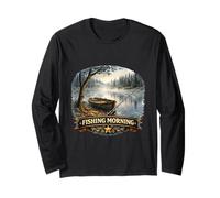 Quiet Lakeside Angler Dawn Escape Wilderness Long Sleeve T-Shirt
