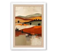 Quiet Landscape at Golden Hour Minimalist Framed Wall Art Print A4 (29.7×21cm) White, Wall Decor for Living Room, Bedroom, Office & Home, Ready to Hang, Art Gift