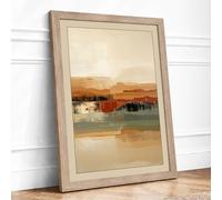 Quiet Landscape Forms Minimalist Framed Wall Art Print A2 Oak