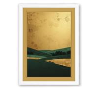 Quiet Landscape Horizon Minimalist Framed Wall Art Print A2 (59.4×42cm) White, Wall Decor for Living Room, Bedroom, Office & Home, Ready to Hang, Art Gift