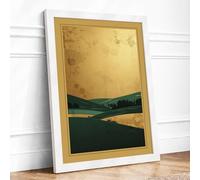 Quiet Landscape Horizon Minimalist Framed Wall Art Print A3 (42×29.7cm) White, Wall Decor for Living Room, Bedroom, Office & Home, Ready to Hang, Art Gift