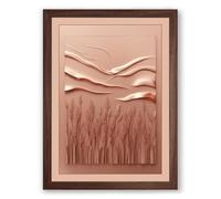 Quiet Landscape in Relief Minimalist Framed Wall Art Print A3 (42×29.7cm) Walnut, Wall Decor for Living Room, Bedroom, Office & Home, Ready to Hang, Art Gift