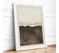 Quiet Landscape Minimalist Framed Wall Art Print A4 (29.7×21cm) White,