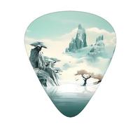 Quiet LandscapeGuitar Picks, 12-Piece Pattern Set, Three Different Thicknesses for Acoustic Electric Guitar and Other Instruments