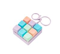 Quiet & Loud Keyboard Fidget Toys for Stress Relief, Keyboards Silent Keyboard Clicker Fidget Toy for Office Libirary, Cute Pop Fidget Keychain Accessory for Bags Keys（C）