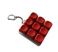 Quiet & Loud Keyboard Fidget Toys for Stress Relief, Keyboards Silent Keyboard Clicker Fidget Toy for Office Libirary, Cute Pop Fidget Keychain Accessory for Bags Keys（Red）