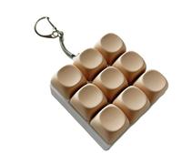 Quiet & Loud Keyboard Fidget Toys for Stress Relief, Keyboards Silent Keyboard Clicker Fidget Toy for Office Libirary, Cute Pop Fidget Keychain Accessory for Bags Keys（Earthy Yellow）