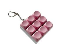 Quiet & Loud Keyboard Fidget Toys for Stress Relief, Keyboards Silent Keyboard Clicker Fidget Toy for Office Libirary, Cute Pop Fidget Keychain Accessory for Bags Keys（Pink）