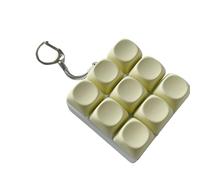 Quiet & Loud Keyboard Fidget Toys for Stress Relief, Keyboards Silent Keyboard Clicker Fidget Toy for Office Libirary, Cute Pop Fidget Keychain Accessory for Bags Keys（Yellow）