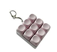 Quiet & Loud Keyboard Fidget Toys for Stress Relief, Keyboards Silent Keyboard Clicker Fidget Toy for Office Libirary, Cute Pop Fidget Keychain Accessory for Bags Keys（Light pink）