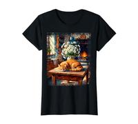 Quiet Morning in the Kitchen Value Graphic T-Shirt, Women, Black, L