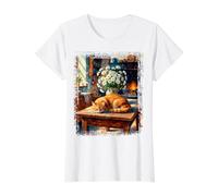 Quiet Morning in the Kitchen Value Graphic T-Shirt, Women, White, XS