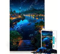 Quiet Nights on The River 1000-piece Puzzle for Teenagers Mind Exercise Toy Mind Calm Design Assembly Cherished Gift (50x75cm)