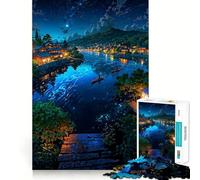 Quiet Nights on The River Hard Jigsaw Puzzle for Adults 1000 Pieces Mind Challenge Toy Gentle Leisure Precise Cut Memorable Gift (38x26cm)