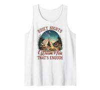 Quiet Nights Warm Fire Camping Outdoor Nature Design Tank Top