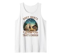 Quiet Nights Warm Fire Camping Outdoor Nature Design Tank Top