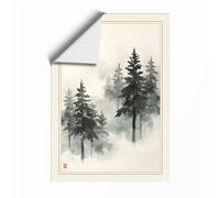 Quiet Northern Forest Japandi Unframed Wall Art Print A4 (29.7×21cm), Wall Decor for Living Room, Bedroom, Office & Home, Art Gift