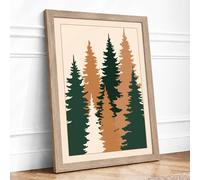 Quiet Northern Forest Minimalist Framed Wall Art Print A2 (59.4×42cm) Oak, Wall Decor for Living Room, Bedroom, Office & Home, Ready to Hang, Art Gift