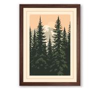 Quiet Northern Forest Scandinavian Framed Wall Art Print A1 (84.1×59.4cm) Walnut, Wall Decor for Living Room, Bedroom, Office & Home, Ready to Hang, Art Gift