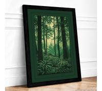 Quiet Northern Forest Scandinavian Framed Wall Art Print A4 (29.7×21cm)