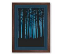 Quiet Northern Forest Scandinavian Framed Wall Art Print A4 (29.7×21cm) Walnut, Wall Decor for Living Room, Bedroom, Office & Home, Ready to Hang, Art Gift