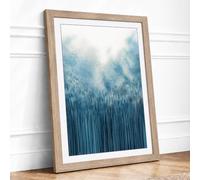 Quiet Northern Forest Scandinavian Framed Wall Art Print A4 Oak