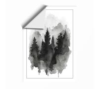 Quiet Northern Forest Scandinavian Unframed Wall Art Print A3 (42×29.7cm), Wall Decor for Living Room, Bedroom, Office & Home, Art Gift