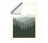 Quiet Northern Forest Scandinavian Unframed Wall Art Print A4 (29.7×21cm), Wall Decor for Living Room, Bedroom, Office & Home, Art Gift