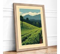 Quiet Northern Landscape Scandinavian Framed Wall Art Print A1 (84.1×59.4cm) Oak, Wall Decor for Living Room, Bedroom, Office & Home, Ready to Hang, Art Gift
