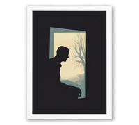 Quiet Observation Minimalist Framed Wall Art Print A1 (84.1×59.4cm) White, Wall Decor for Living Room, Bedroom, Office & Home, Ready to Hang, Art Gift