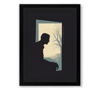 Quiet Observation Minimalist Framed Wall Art Print A2 (59.4×42cm) Black, Wall Decor for Living Room, Bedroom, Office & Home, Ready to Hang, Art Gift
