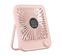 Quiet Operate Desk Fan Real Time Digital Display Portable Design Nonslip Silicone Pad for Home Use Long Endurances Student Fan