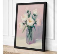 Quiet Peony Arrangement Canvas Wall Art Print 30x20 Inch