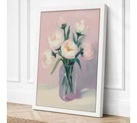Quiet Peony Arrangement Canvas Wall Art Print 36x24 Inch (91 x 61 cm)