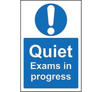 Quiet please exams in progress sign - 1.2mm Rigid plastic 300mm x 200mm