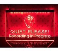 Quiet Please! Neon Sign Recording In Progress LED Neon Light Sign Recording Studio Neon Sign Quiet Please! Signboard Light up Sign Wall Decor Studio Music Club with Dimmable Switch,E,15.7"x11.8"