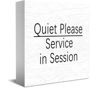 Quiet Please Service In Session Wood Box Sign,Desk Decor For Home Office,Tabletop Shelf Decor,5X5 Inch
